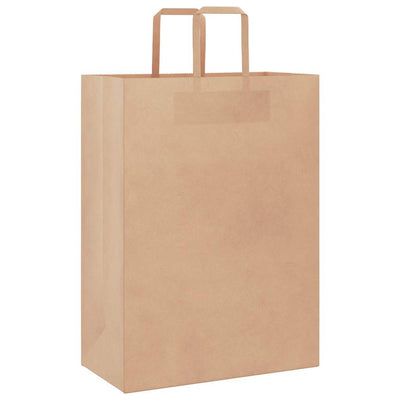 Paper Bags 250 pcs with Handles Brown 32x17x44 cm