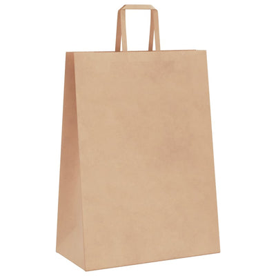 Paper Bags 250 pcs with Handles Brown 32x17x44 cm