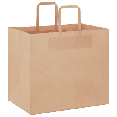 Paper Bags 250 pcs with Handles Brown 32x22x28 cm
