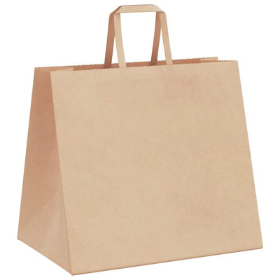 Paper Bags 250 pcs with Handles Brown 32x22x28 cm