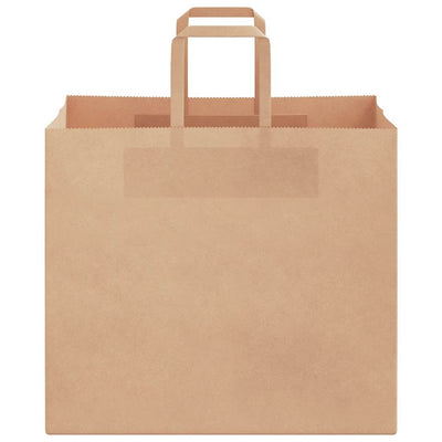 Paper Bags 250 pcs with Handles Brown 32x22x28 cm