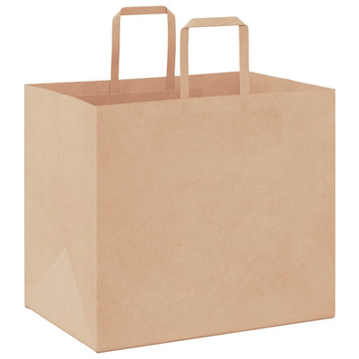 Paper Bags 250 pcs with Handles Brown 32x22x28 cm