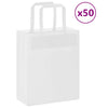 Paper Bags 50 pcs with Handles White 18x8x22 cm