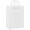 Paper Bags 50 pcs with Handles White 26x12x35 cm