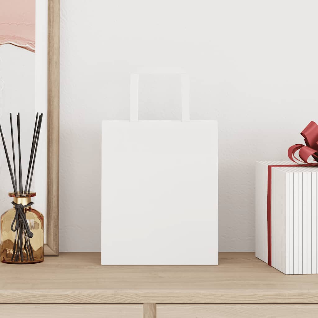 Paper Bags 250 pcs with Handles White 18x8x22 cm