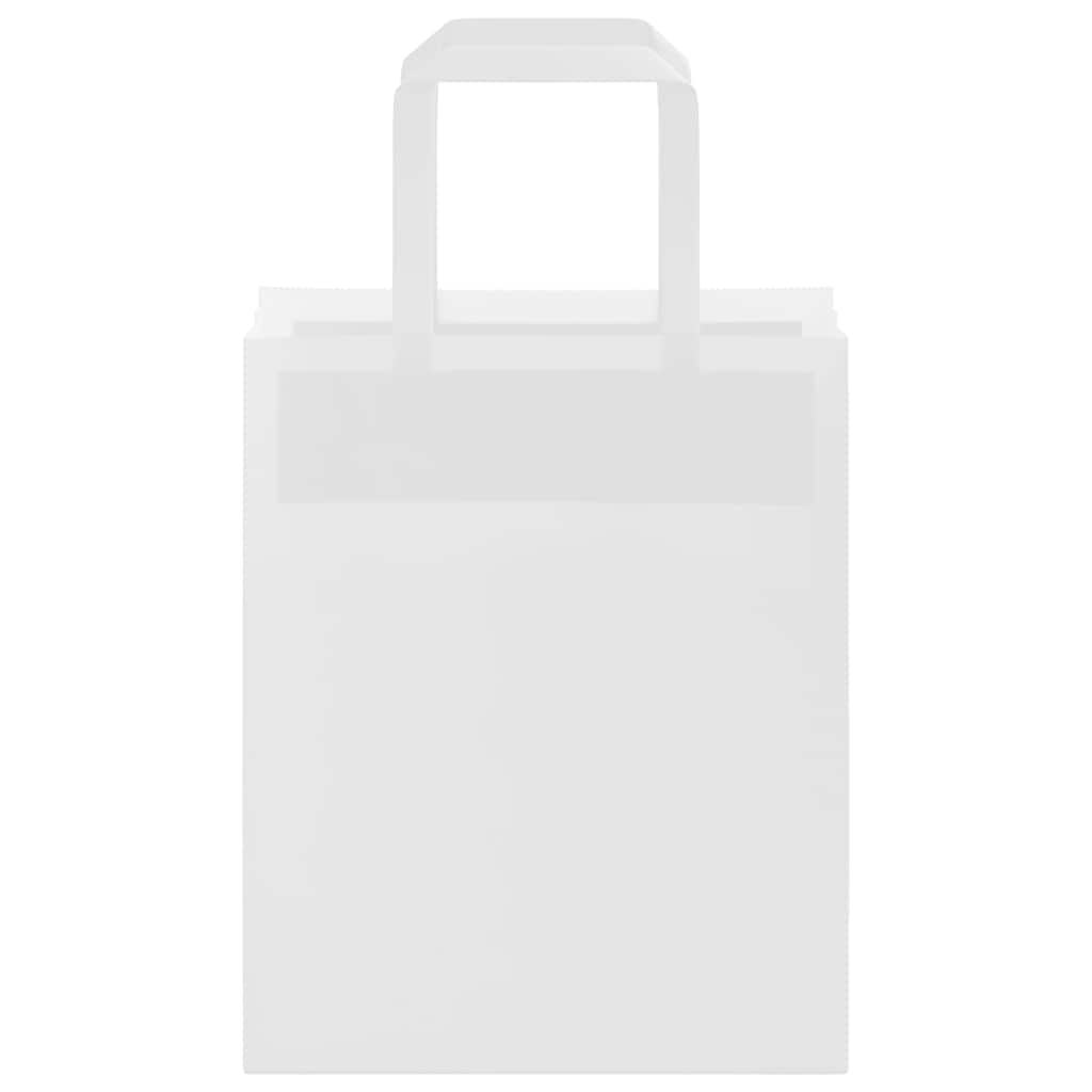Paper Bags 250 pcs with Handles White 18x8x22 cm
