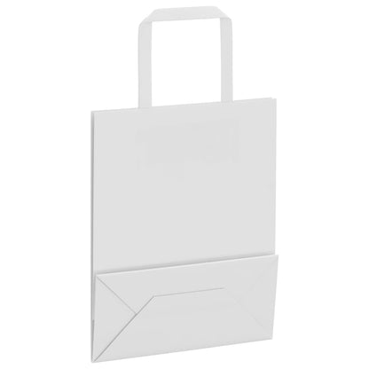 Paper Bags 250 pcs with Handles White 18x8x22 cm