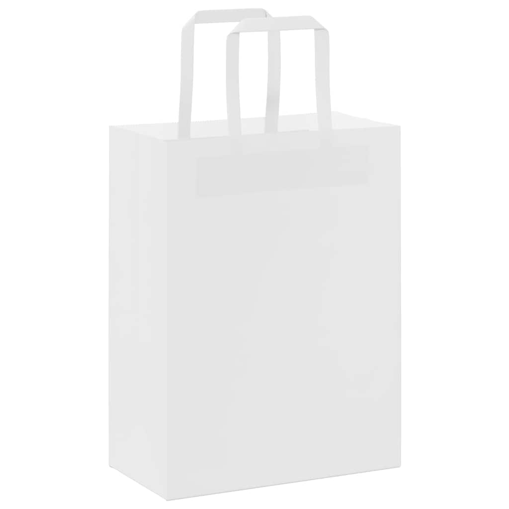 Paper Bags 250 pcs with Handles White 21x11x28 cm