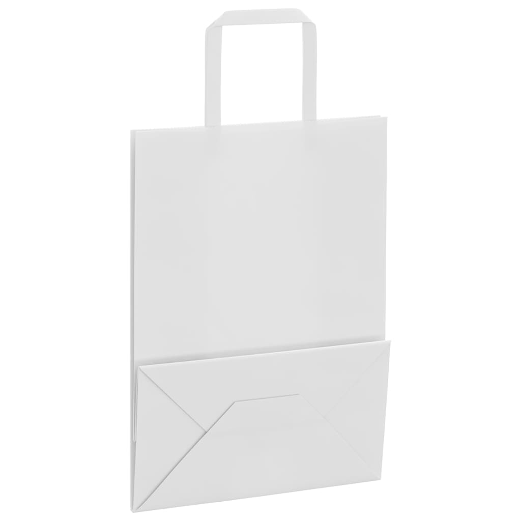 Paper Bags 250 pcs with Handles White 21x11x28 cm