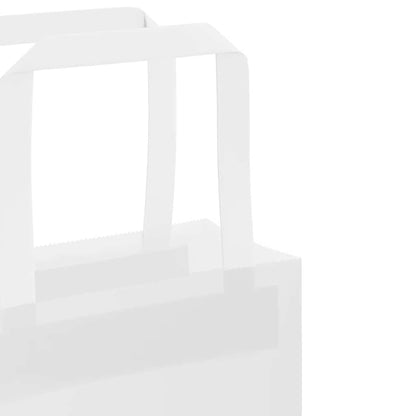 Paper Bags 250 pcs with Handles White 21x11x36 cm