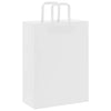 Paper Bags 250 pcs with Handles White 26x12x35 cm