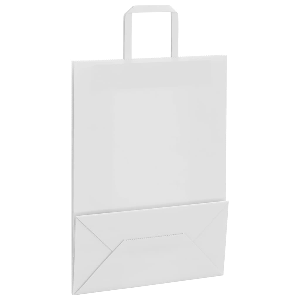 Paper Bags 250 pcs with Handles White 26x12x35 cm