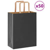 Paper Bags 50 pcs with Handles Black 21x11x28 cm