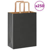 Paper Bags 250 pcs with Handles Black 21x11x28 cm