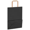 Paper Bags 250 pcs with Handles Black 21x11x28 cm