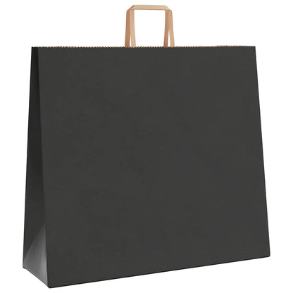 Paper Bags 250 pcs with Handles Black 54x15x49 cm