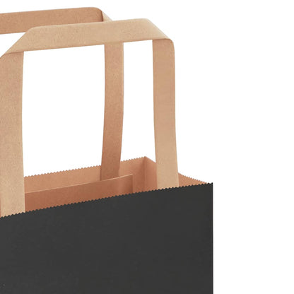 Paper Bags 250 pcs with Handles Black 54x15x49 cm