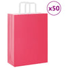 Paper Bags 50 pcs with Handles Pink 26x12x35 cm