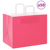 Paper Bags 50 pcs with Handles Pink 32x22x24 cm