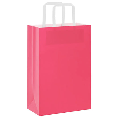 Paper Bags 250 pcs with Handles Pink 21x11x31 cm
