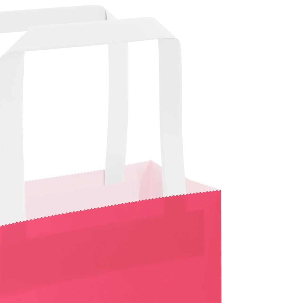 Paper Bags 250 pcs with Handles Pink 21x11x31 cm