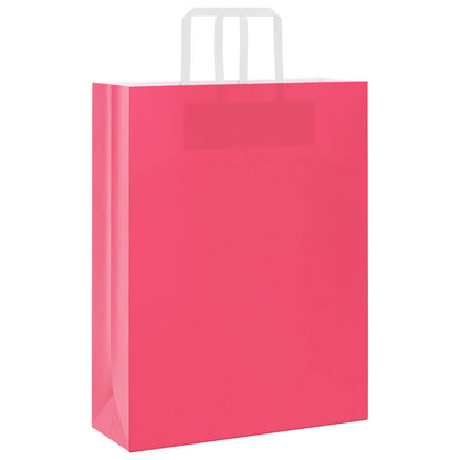 Paper Bags 250 pcs with Handles Pink 32x12x42 cm