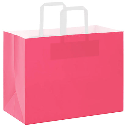 Paper Bags 250 pcs with Handles Pink 32x17x25 cm