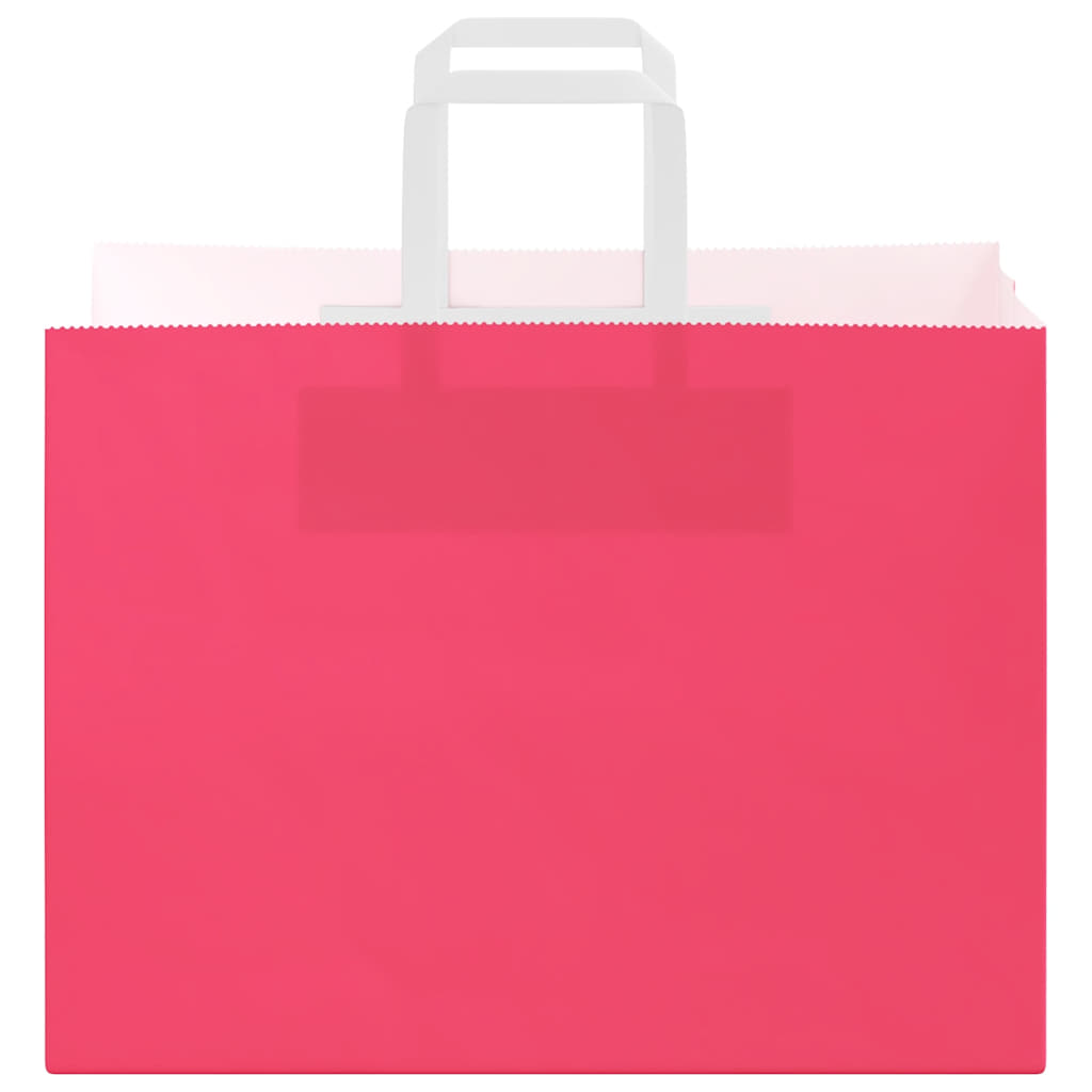 Paper Bags 250 pcs with Handles Pink 32x17x25 cm