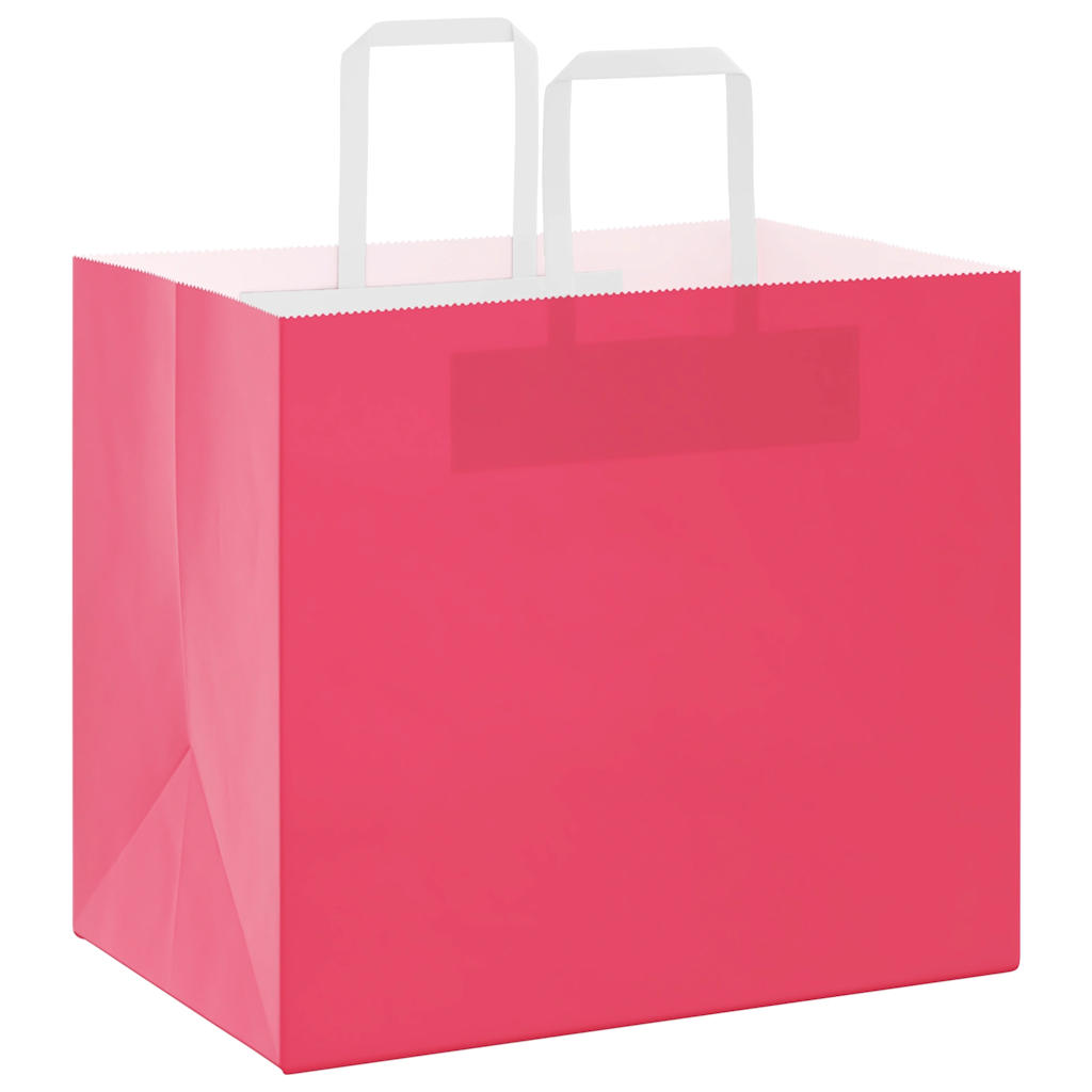 Paper Bags 250 pcs with Handles Pink 32x22x28 cm