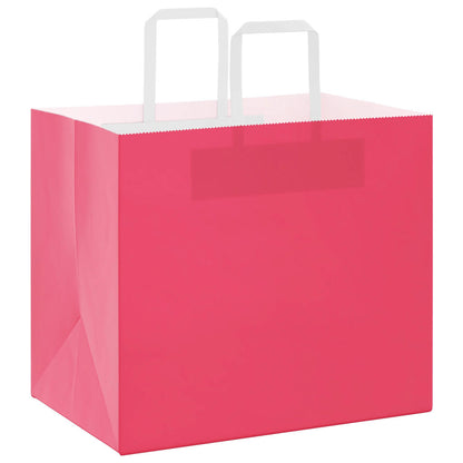 Paper Bags 250 pcs with Handles Pink 32x22x28 cm