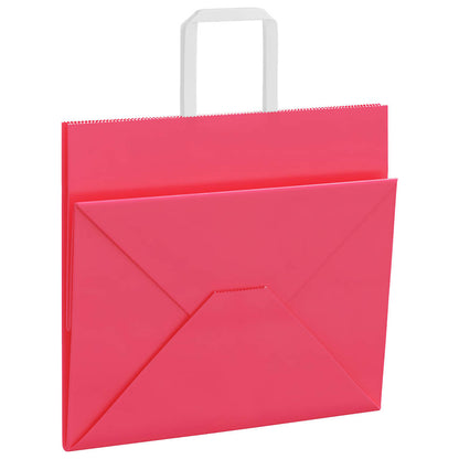Paper Bags 250 pcs with Handles Pink 32x22x28 cm