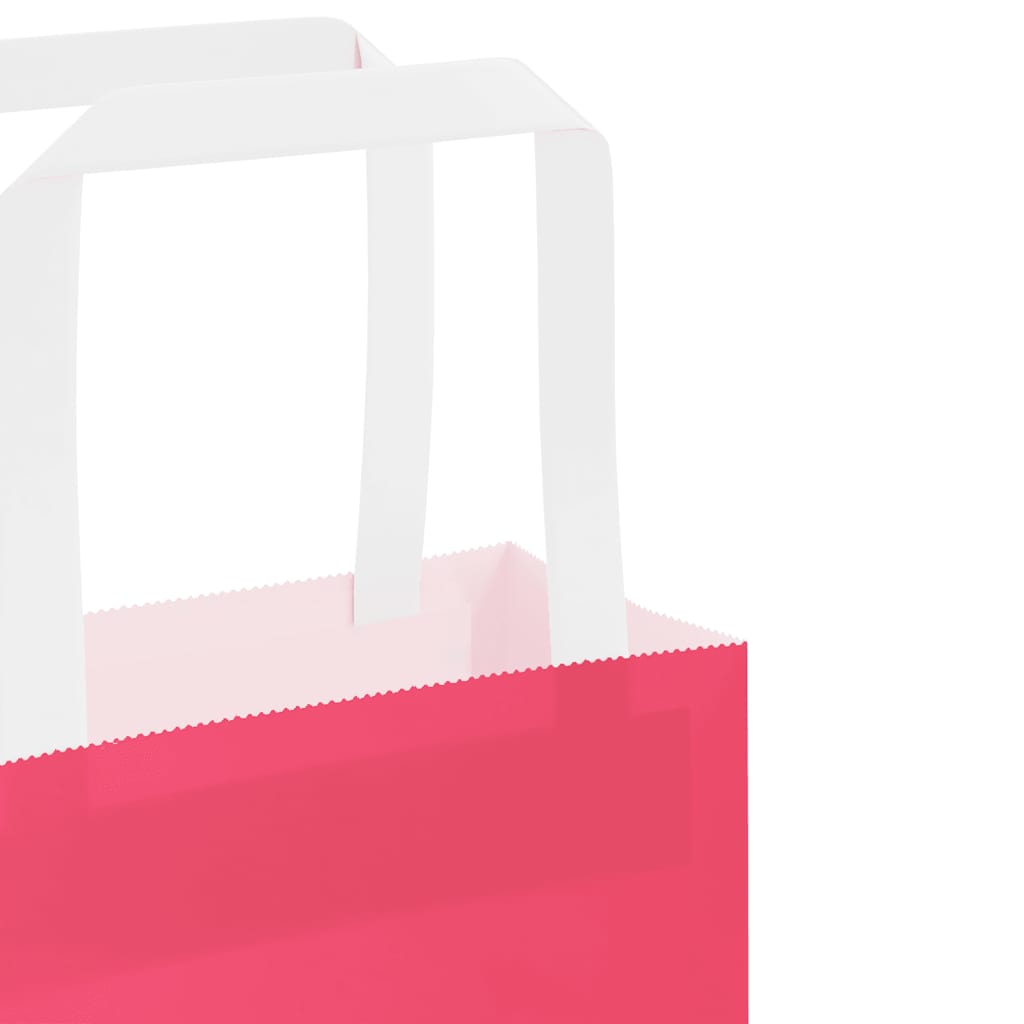 Paper Bags 250 pcs with Handles Pink 32x22x28 cm
