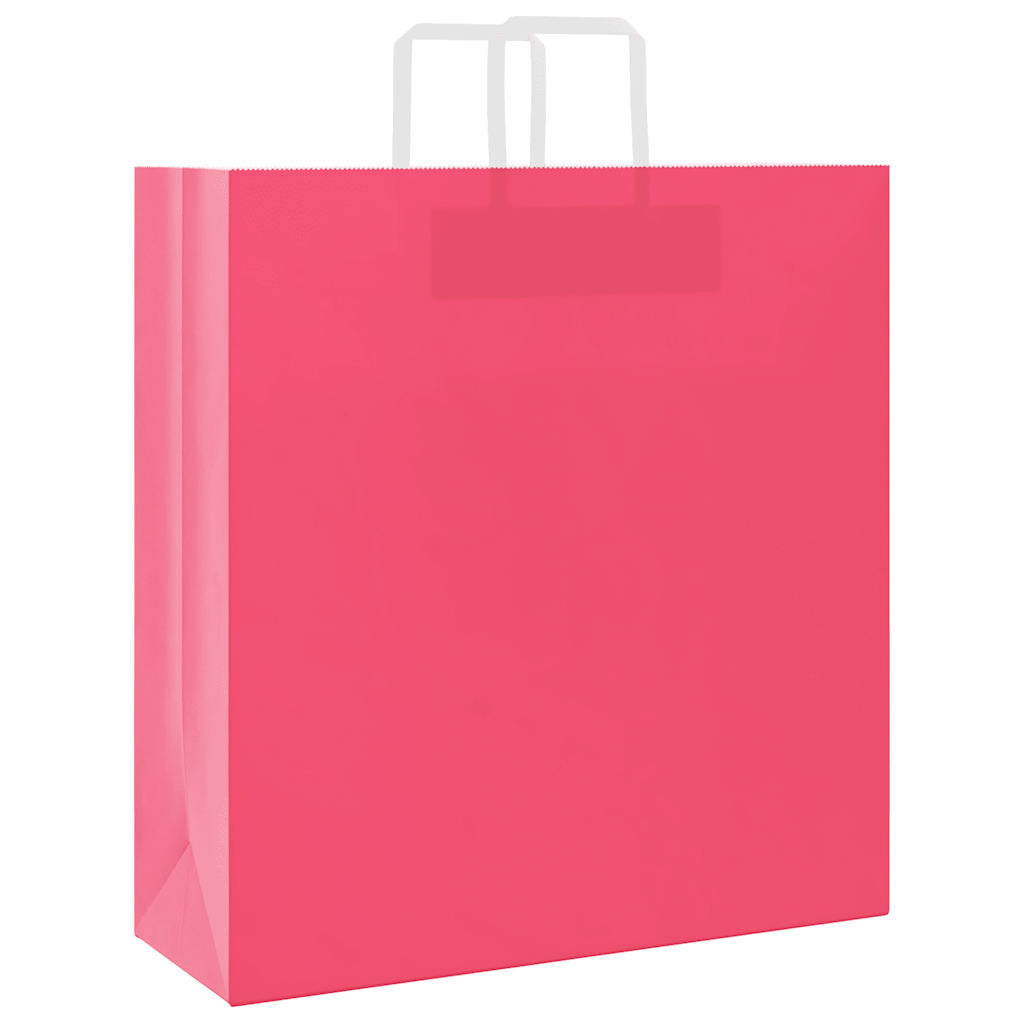 Paper Bags 250 pcs with Handles Pink 45x17x48 cm