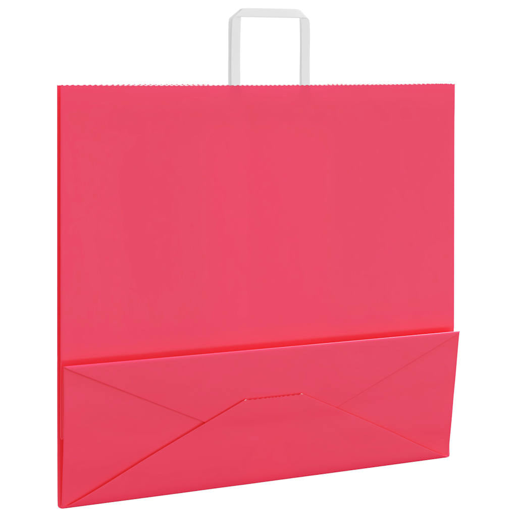 Paper Bags 250 pcs with Handles Pink 54x15x49 cm