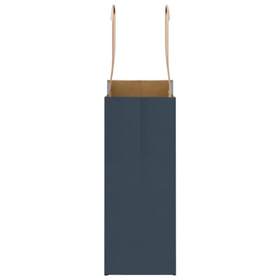 Paper Bags 250 pcs with Handles Blue 15x8x21 cm