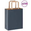 Paper Bags 250 pcs with Handles Blue 18x8x22 cm