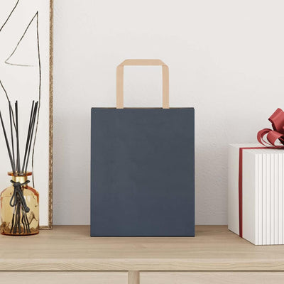 Paper Bags 250 pcs with Handles Blue 18x8x22 cm