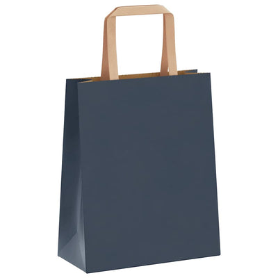 Paper Bags 250 pcs with Handles Blue 18x8x22 cm