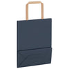 Paper Bags 250 pcs with Handles Blue 18x8x22 cm