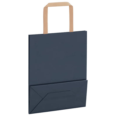 Paper Bags 250 pcs with Handles Blue 18x8x22 cm