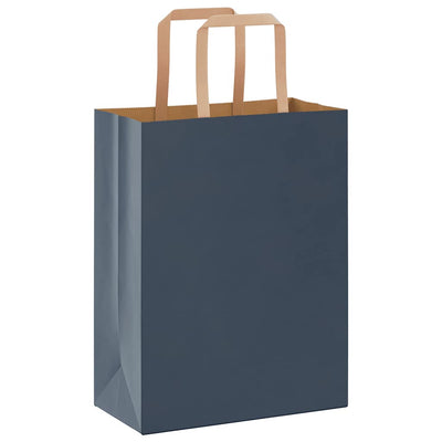 Paper Bags 250 pcs with Handles Blue 21x11x28 cm