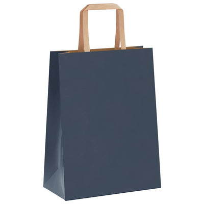 Paper Bags 250 pcs with Handles Blue 21x11x28 cm
