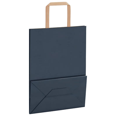 Paper Bags 250 pcs with Handles Blue 21x11x28 cm