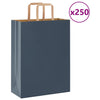 Paper Bags 250 pcs with Handles Blue 26x12x35 cm