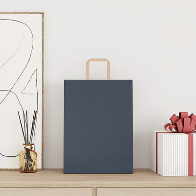 Paper Bags 250 pcs with Handles Blue 26x12x35 cm