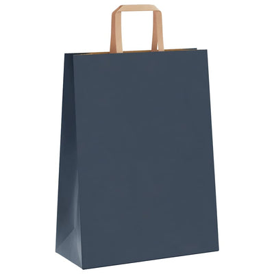Paper Bags 250 pcs with Handles Blue 26x12x35 cm