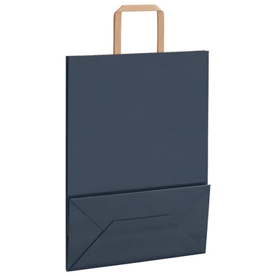 Paper Bags 250 pcs with Handles Blue 26x12x35 cm