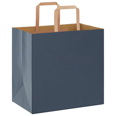 Paper Bags 250 pcs with Handles Blue 26x17x25 cm