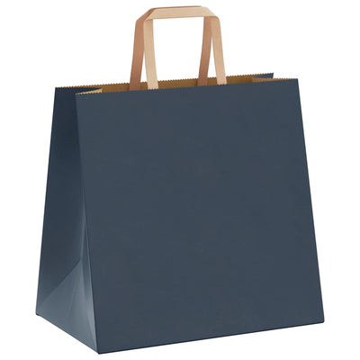 Paper Bags 250 pcs with Handles Blue 26x17x25 cm