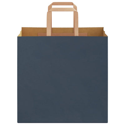 Paper Bags 250 pcs with Handles Blue 26x17x25 cm